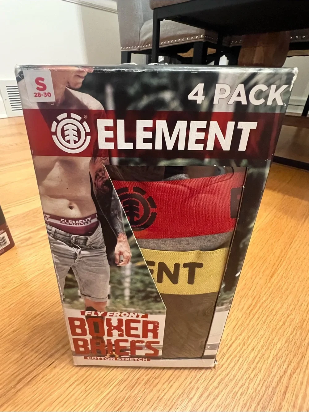 Element 4-Pack Men’s Boxer Briefs - Red, Gray, Yellow, Brown